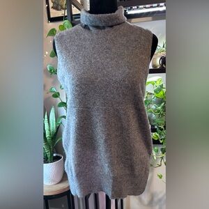 NAADAM Gray Sleeveless Turtleneck 100% Cashmere Sweater Vest
